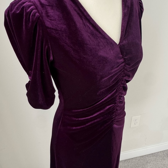 Elegant Purple Velvet Dress - Picture 3 of 5